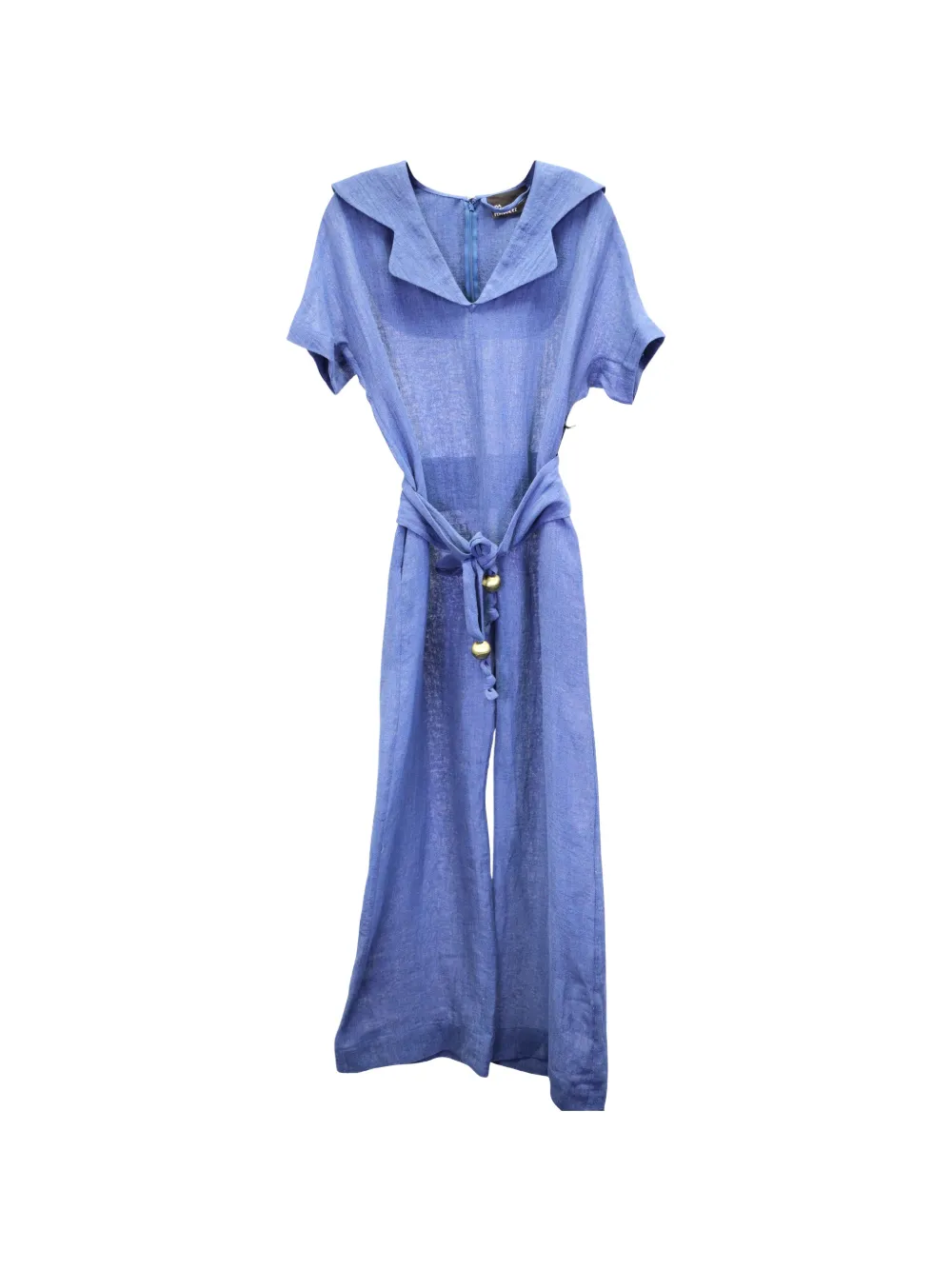 Lisa Marie Fernandez belted linen jumpsuit - Blauw