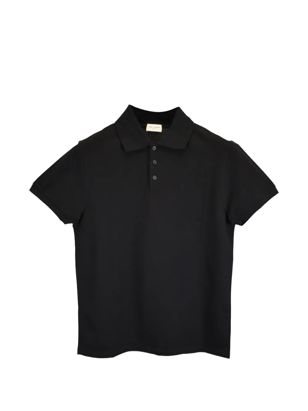 Saint Laurent Pre-Owned logo-detail polo shirt – Black Saint Laurent Pre-Owned logo-detail polo shirt – Black