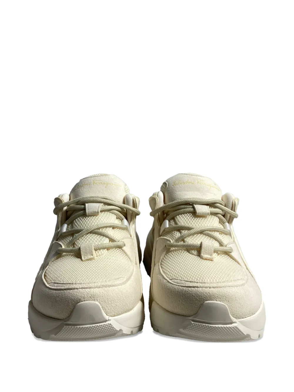 Ferragamo Pre-Owned Skylar lace-up sneakers - Beige