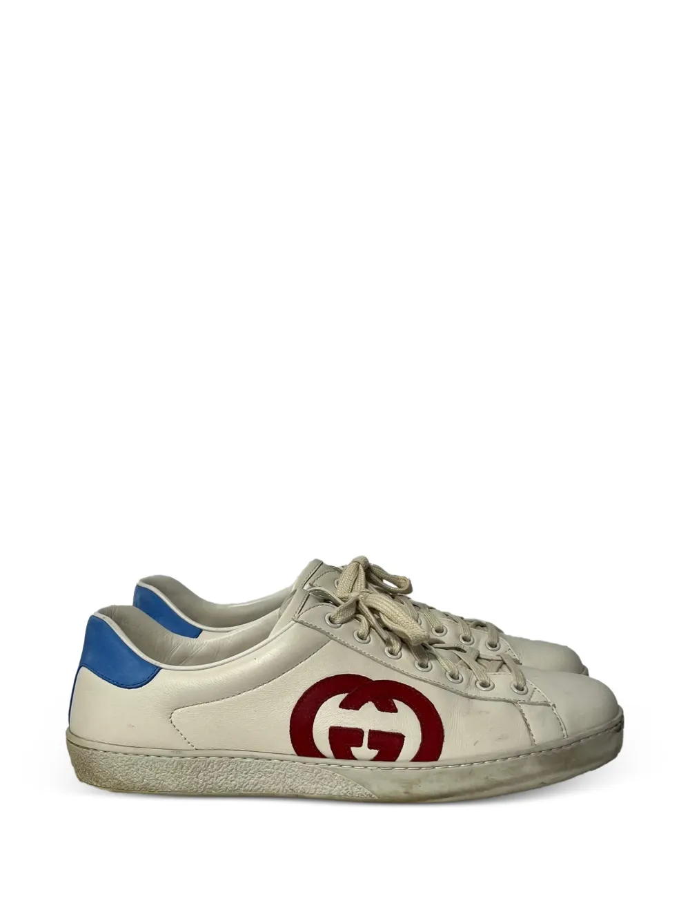 Gucci Pre-Owned Ace Interlocking G leather sneakers - Toni neutri