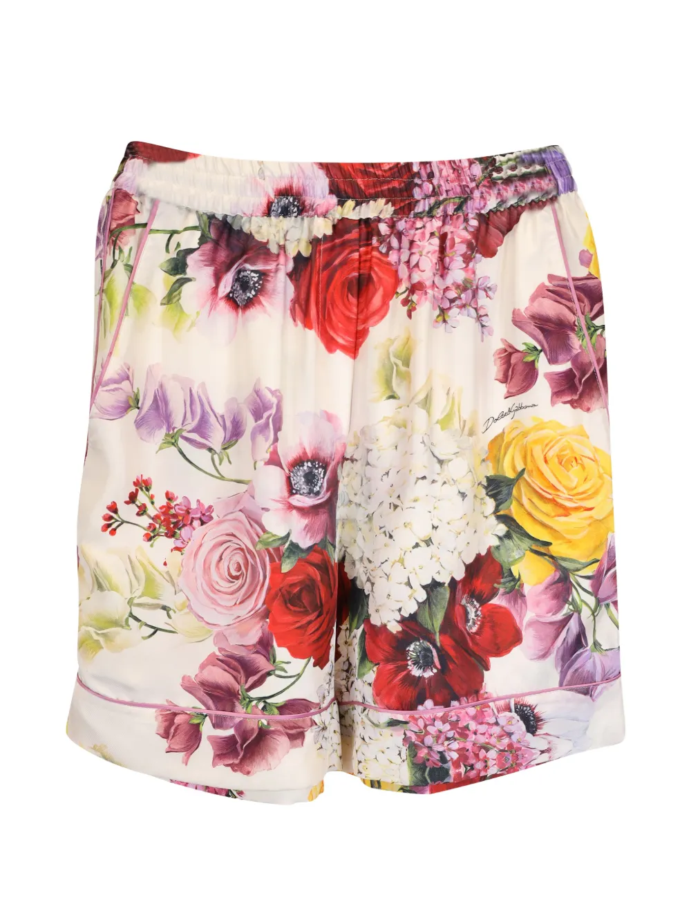 Dolce & Gabbana Pre-Owned floral-print elasticated shorts - Bianco