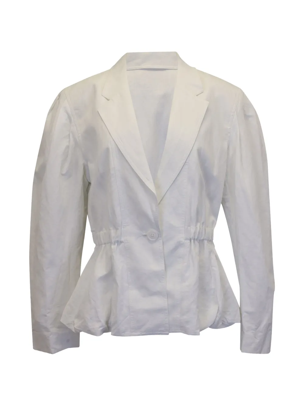 Pre-owned Ulla Johnson Marras Peplum Blazer In White