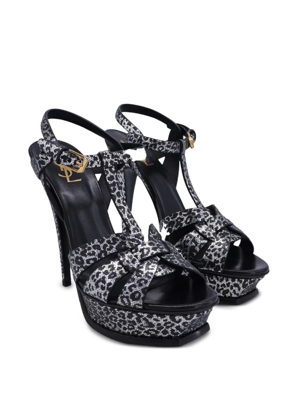 Saint Laurent Pre-Owned platform T-strap pumps - Zwart