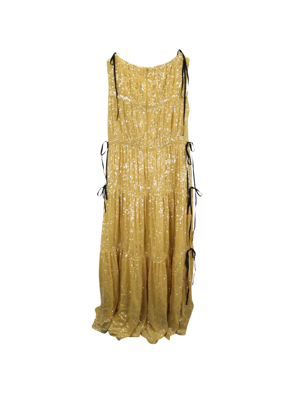 ERDEM tie-detail dress - Geel