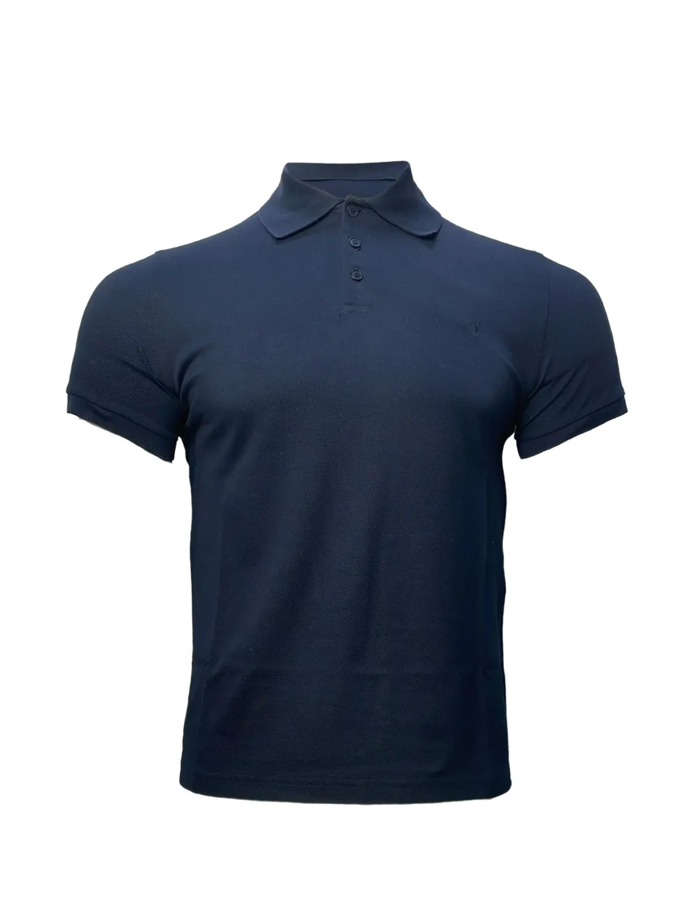 Saint Laurent Pre-Owned embroidered-logo polo shirt - Blu