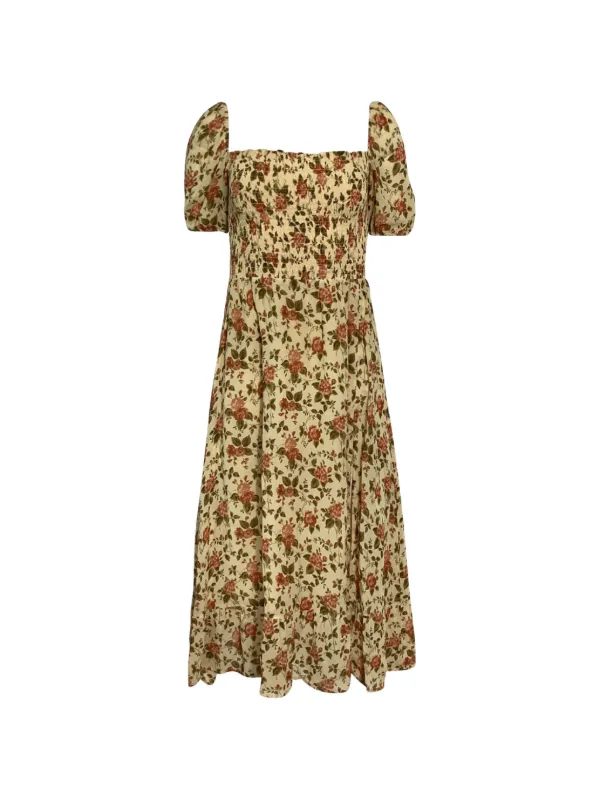 Reformation Meadow Floral Midi Dress | Neutrals | FARFETCH BH