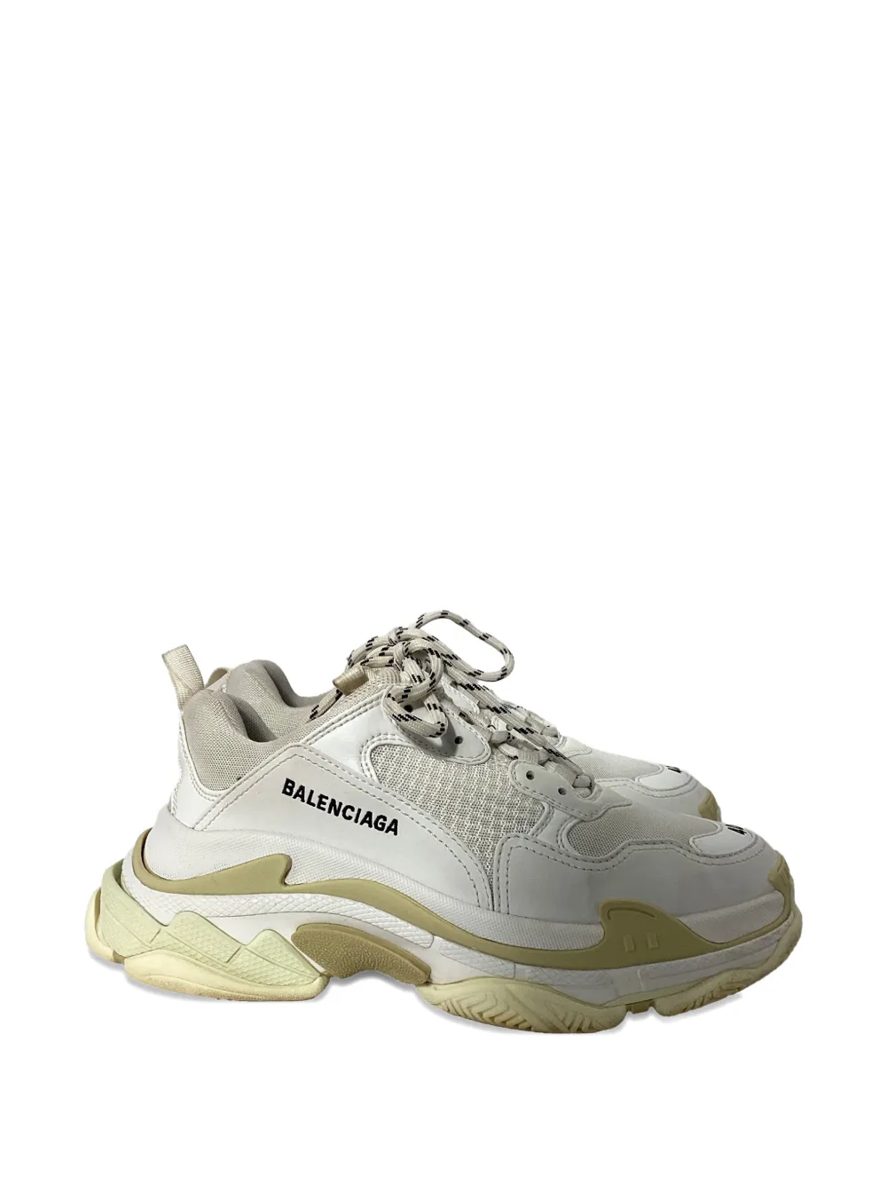 Pre-owned Balenciaga Triple S Layered Sneakers In White
