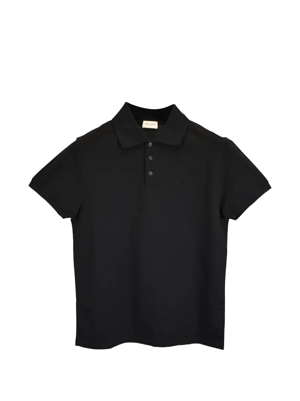Saint Laurent Pre-Owned Cassandre cotton polo shirt – Black Saint Laurent Pre-Owned Cassandre cotton polo shirt – Black