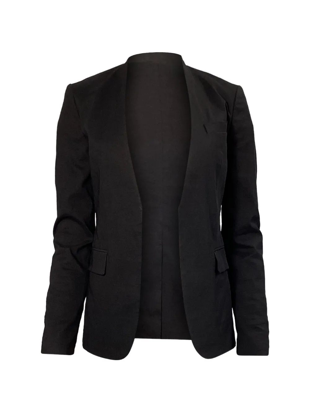 Pre-owned Theory Open Linen Blazer In Black