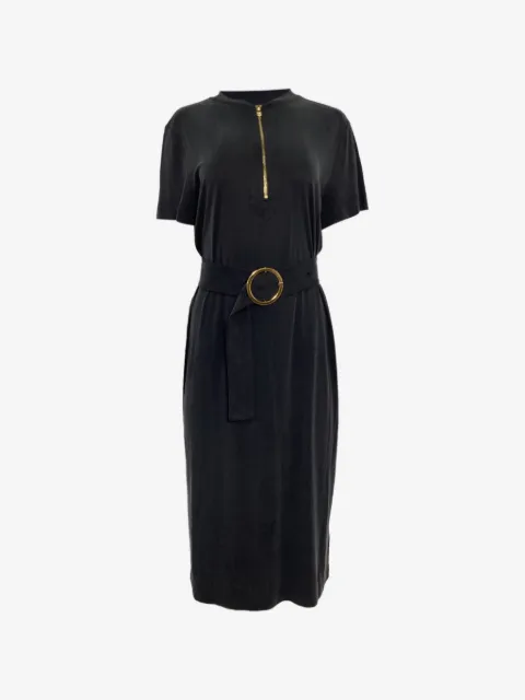 Escada Pre-Owned mellemlang kjole med korte ærmer og bælte
