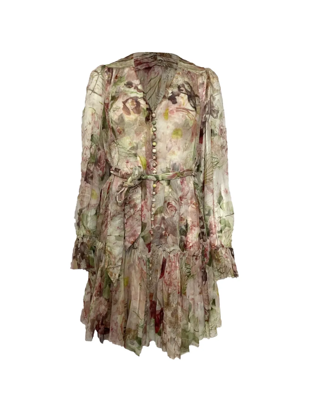 ZIMMERMANN floral-print mini dress - Toni neutri