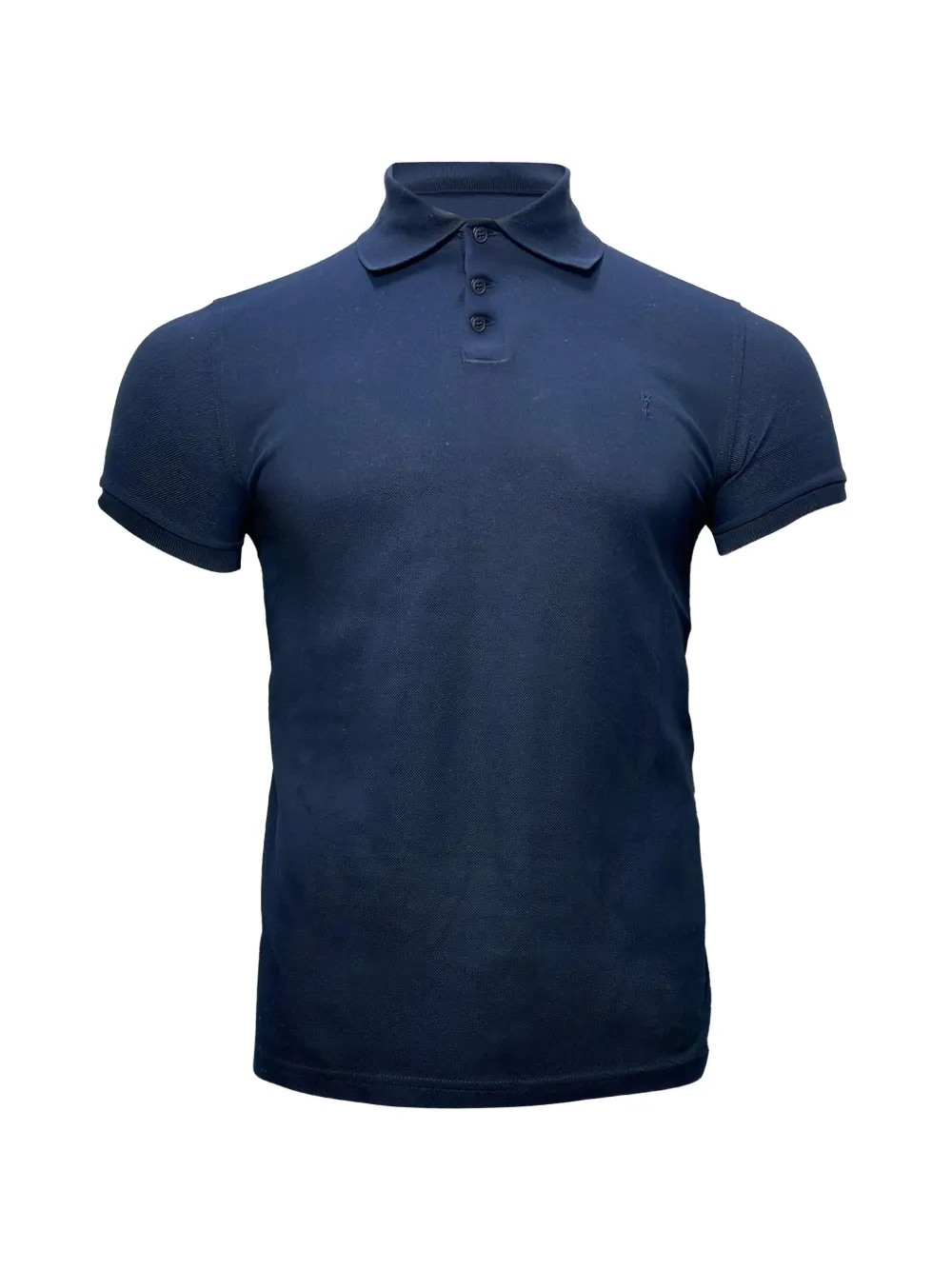 Saint Laurent Pre-Owned logo-embroidered polo shirt - Blu