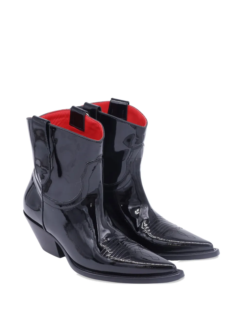 Maison Margiela patent-leather cowboy boots - Zwart