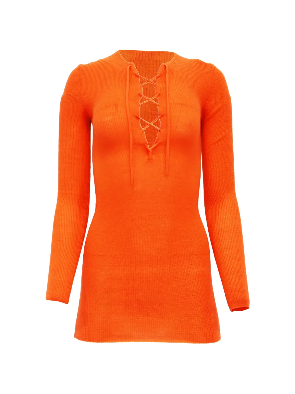 GANNI lace-Up long-sleeve top - Arancione