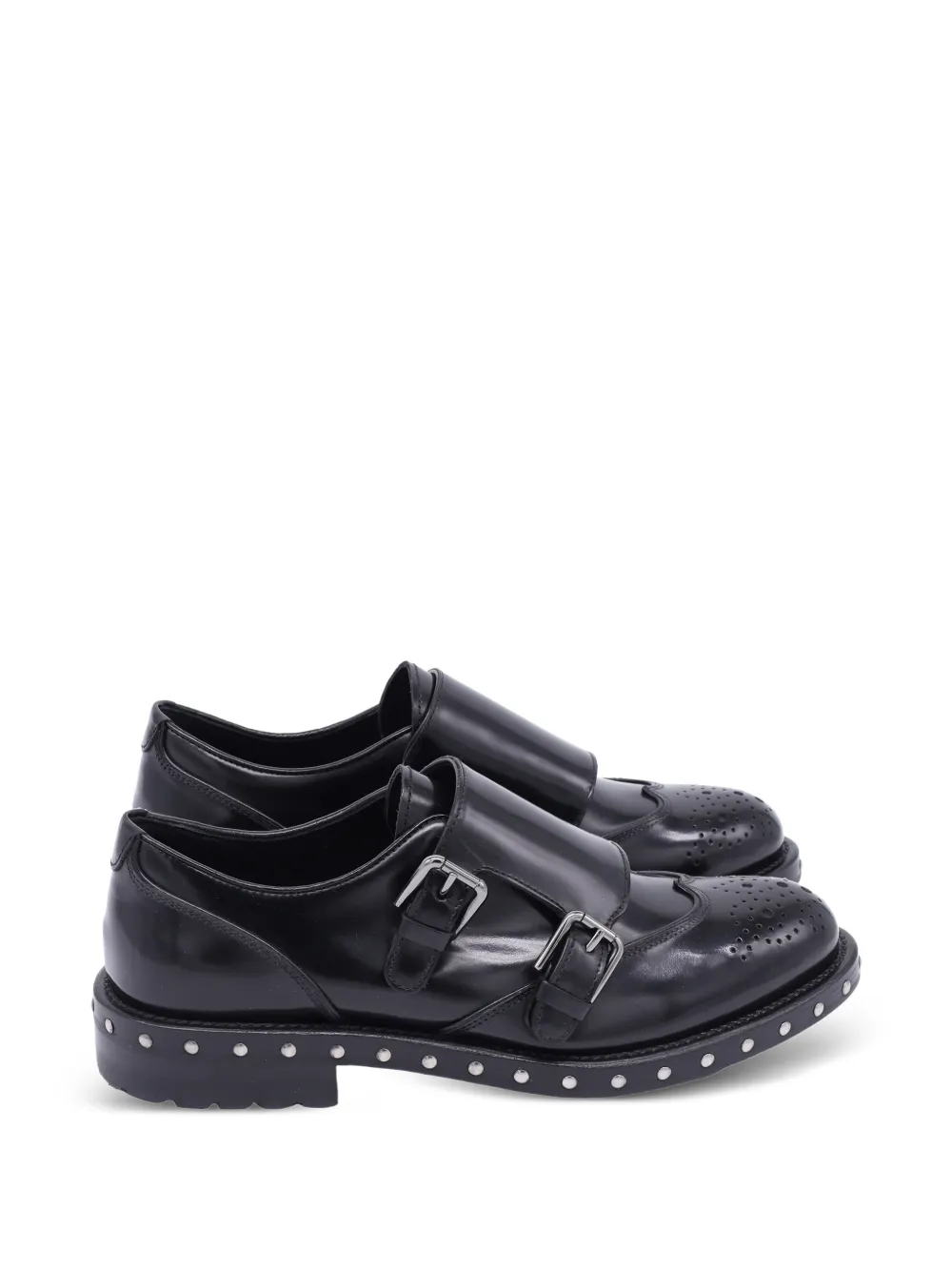 Dolce & Gabbana Pre-Owned studded leather monk shoes - Nero