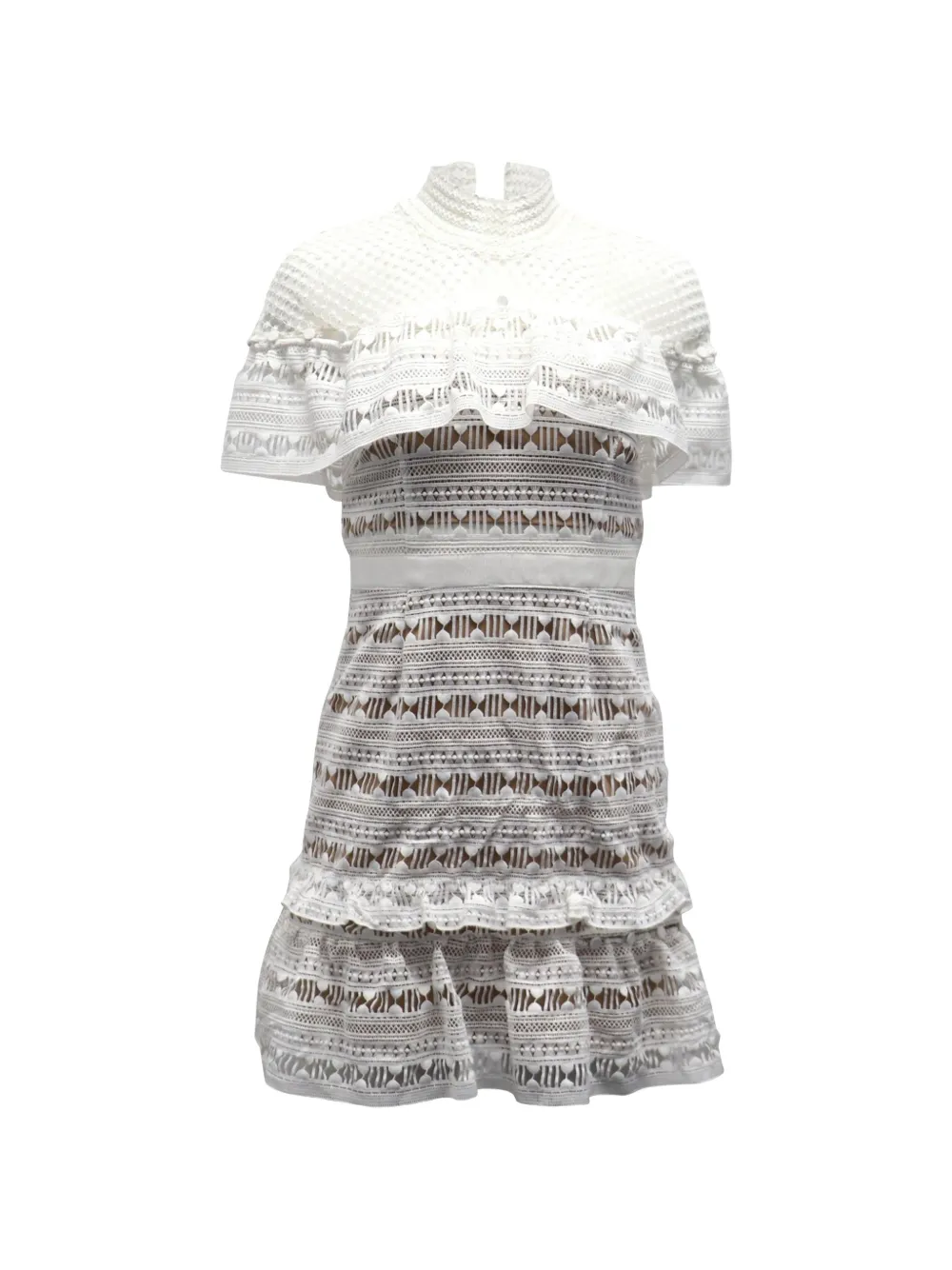 Self-Portrait Yoke lace mini dress - Bianco