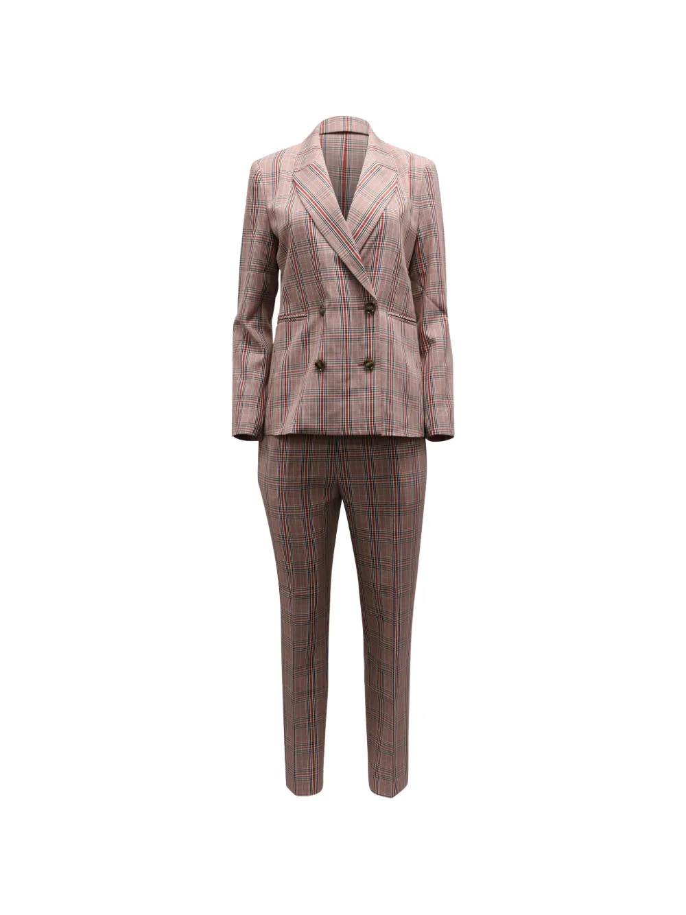 Iris & Ink Plaid straight-leg trousers - Toni neutri