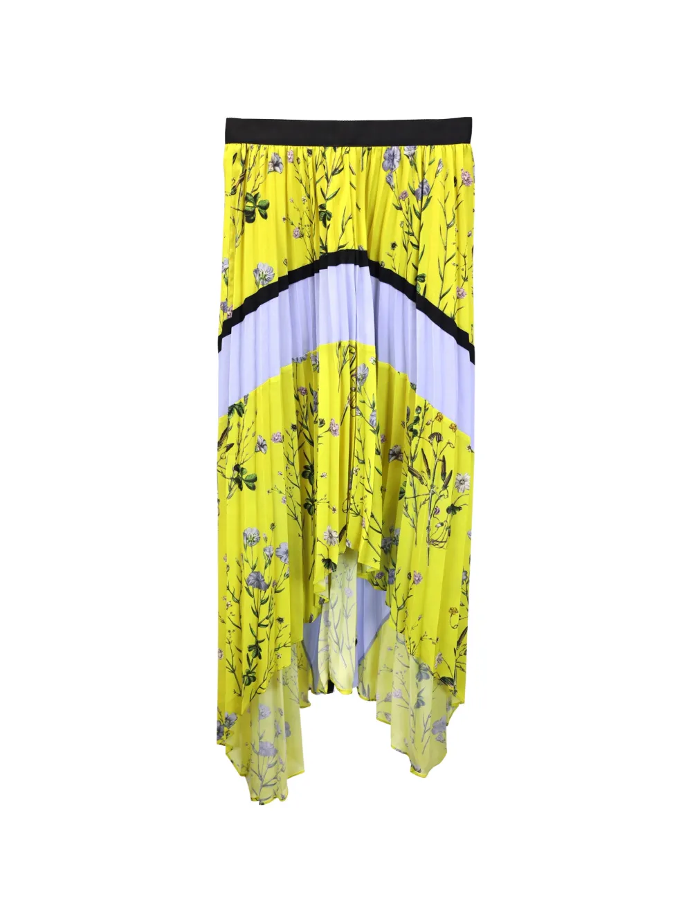Self-Portrait pleated floral-print skirt - Giallo
