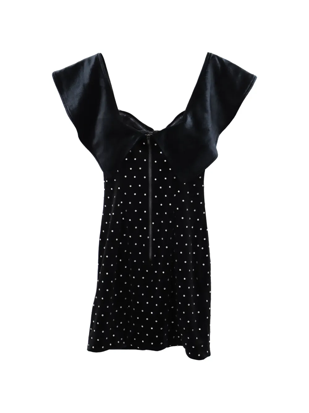 Self-Portrait crystal-embellished mini dress - Zwart