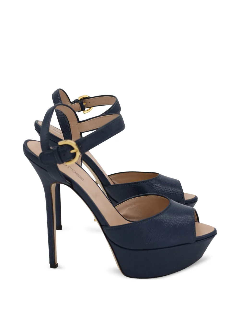 Sergio Rossi Vintage peep-toe platform sandals - Blau