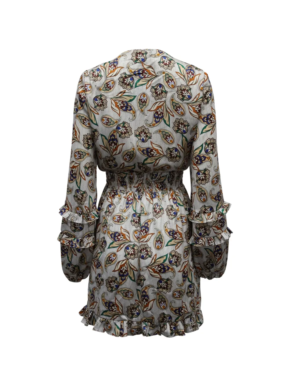 Maje paisley ruffle mini dress - Beige