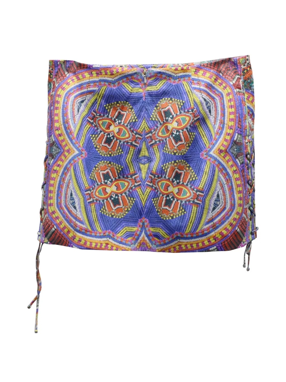 Camilla geometric-print mini skirt - Blauw