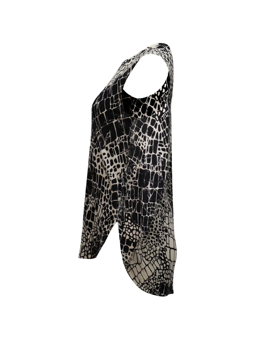  Vince Croc-print Sleeveless Top - White 