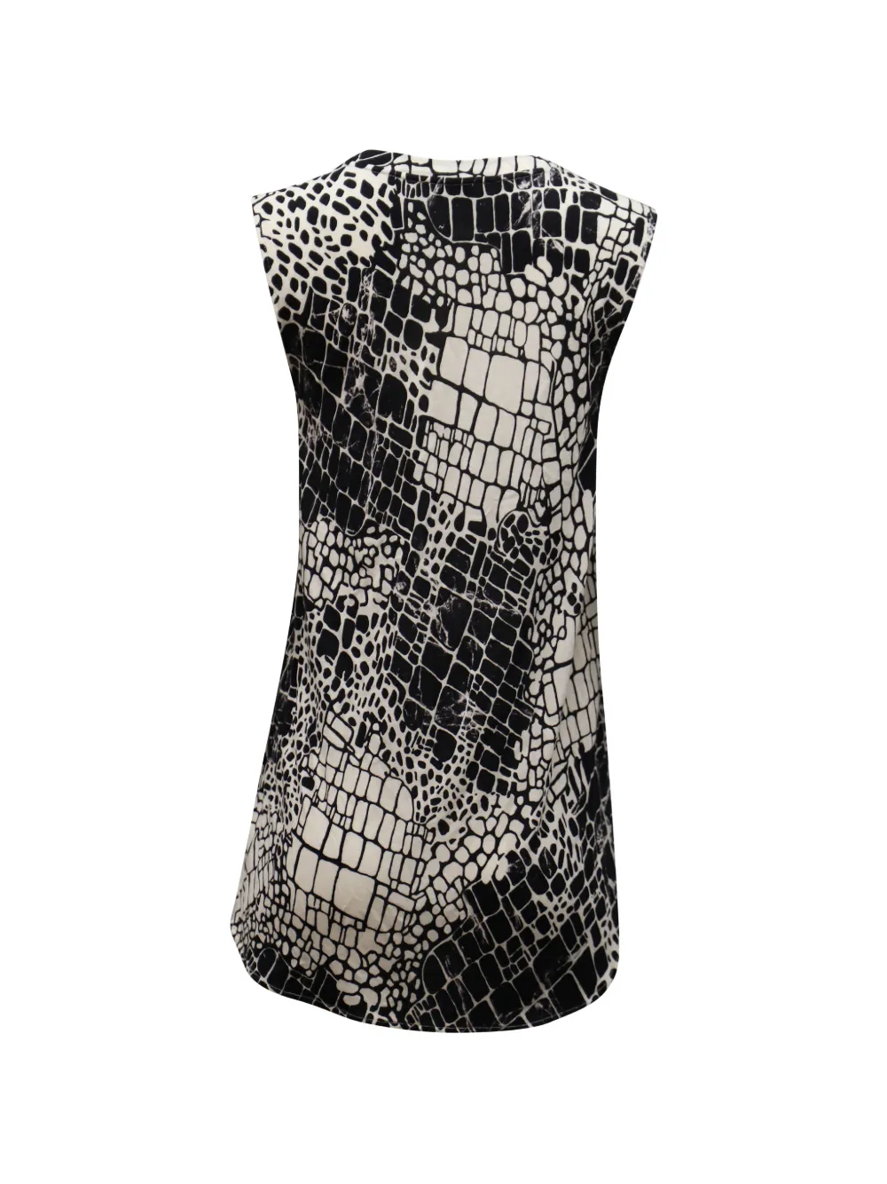  Vince Croc-print Sleeveless Top - White 