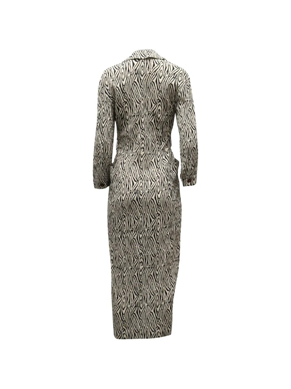 Nanushka zebra-print wrap midi dress - Beige