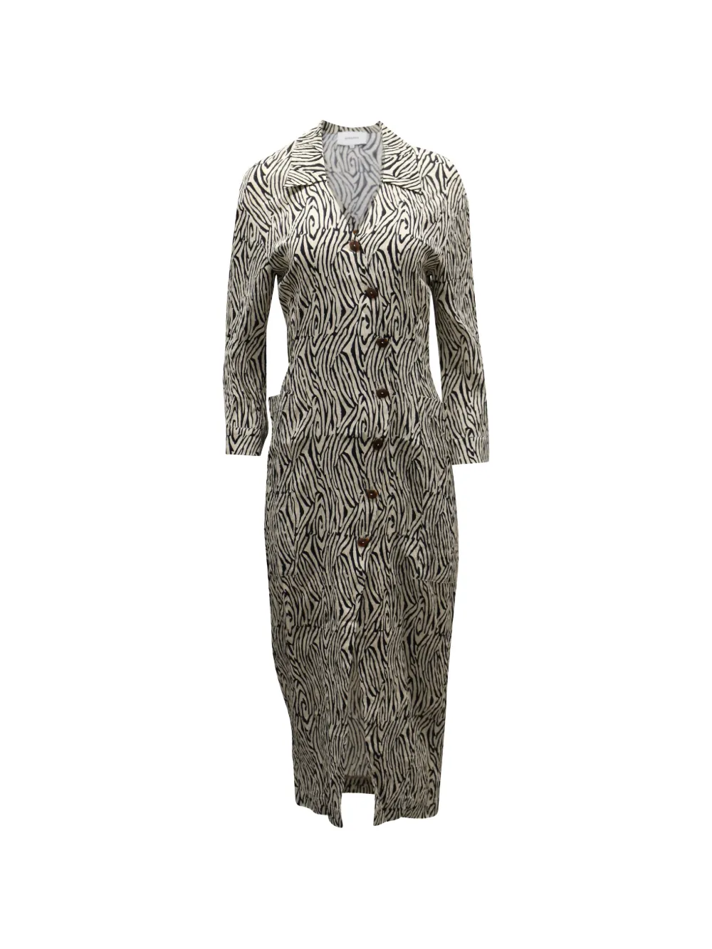 Nanushka zebra-print wrap midi dress - Toni neutri