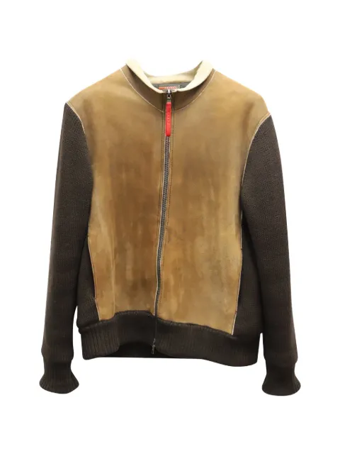 Prada Pre-Owned shearling-trim bomber jacket