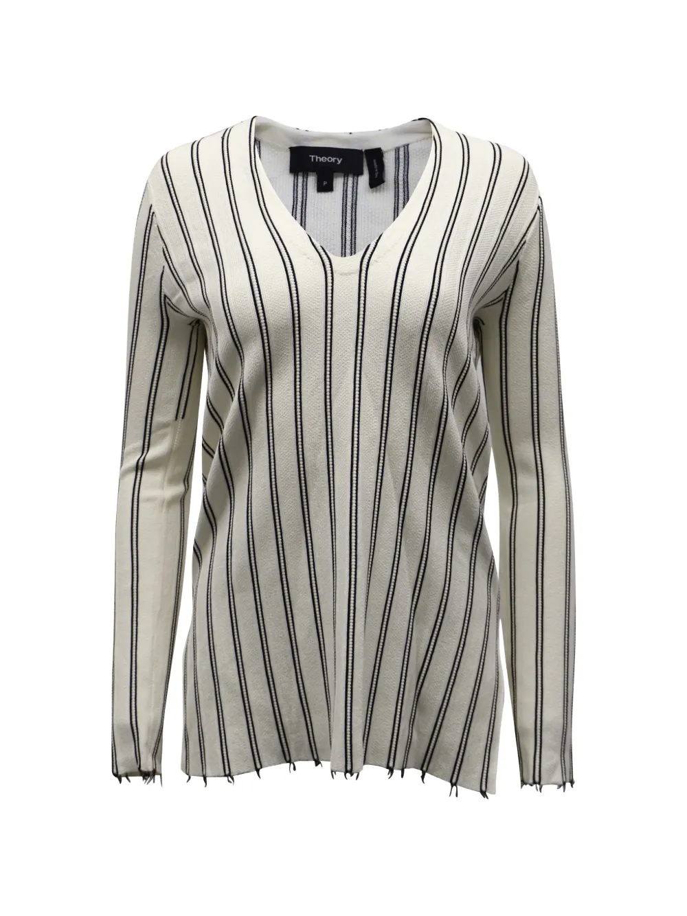 Theory V-neck striped blouse - Bianco