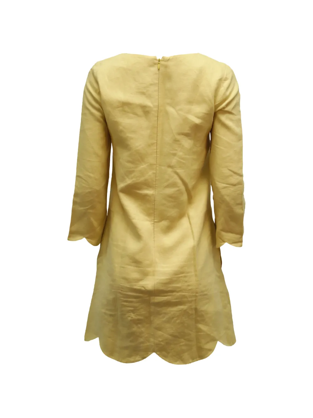 Chlo&eacute; Vintage scalloped hem shift dress - Geel