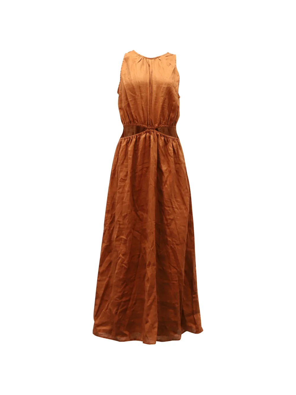 Faithfull the Brand Trapani cut-out linen dress - Marrone