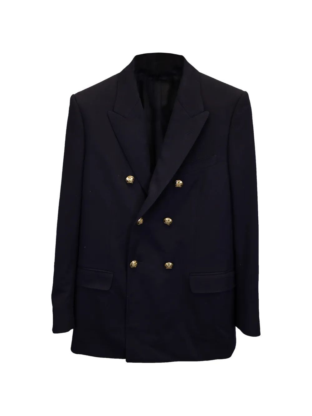 Pre-owned Celine Double-breasted Buttoned Blazer In Blue