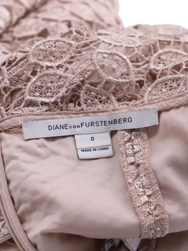 Diane Von Furstenberg Vintage Lace Mini Dress | Pink | FARFETCH AO