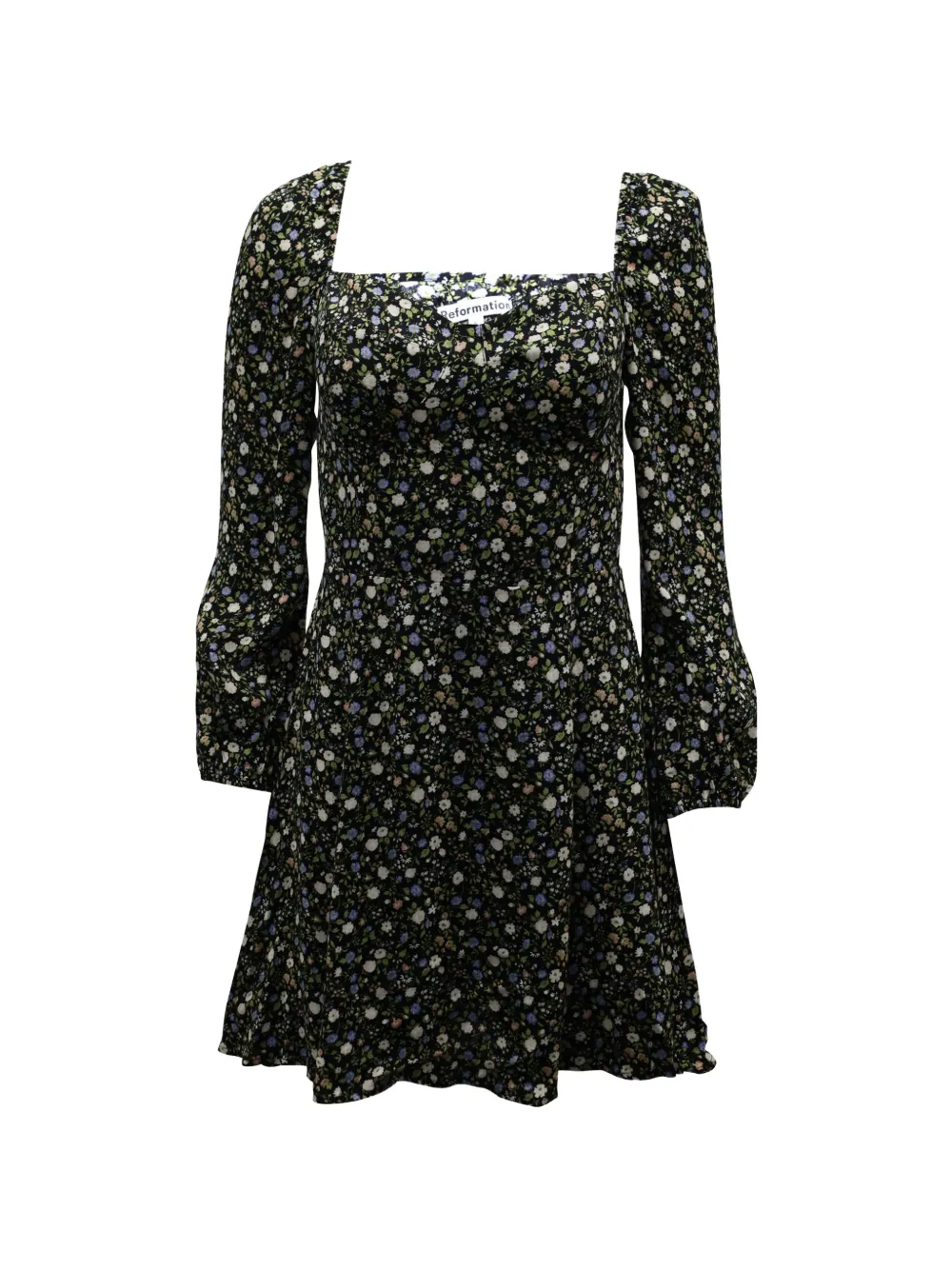 Reformation square-neck mini dress - Nero