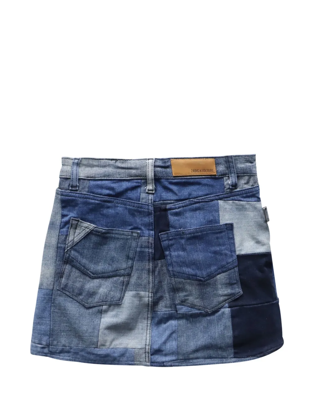 Zadig&Voltaire patchwork denim mini skirt - Blauw