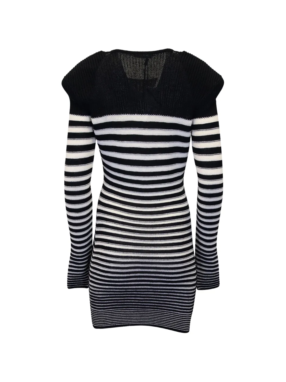 Balmain Pre-Owned striped long-sleeve dress - Blauw