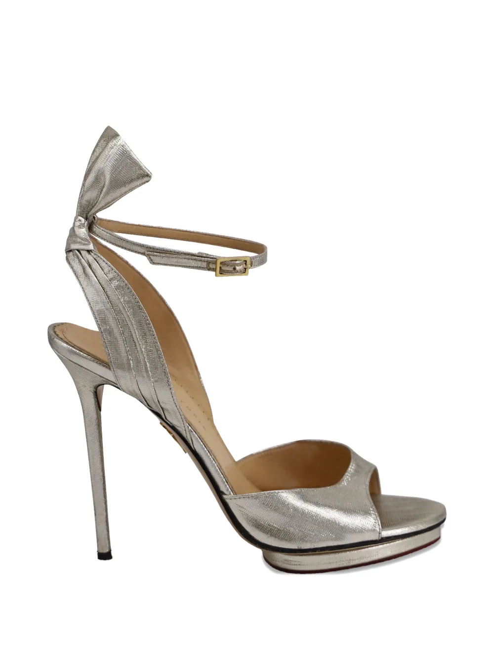 Charlotte Olympia peep-toe stiletto heel sandals - Argento