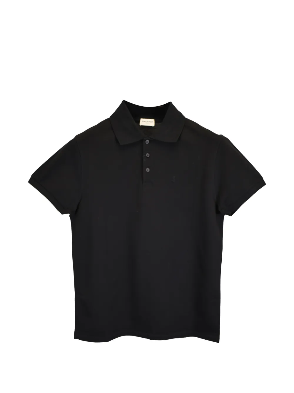 Saint Laurent Pre-Owned embroidered-logo polo shirt – Black