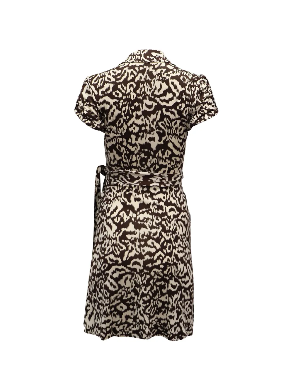 Diane Von Furstenberg Vintage wrap printed mini dress - Beige