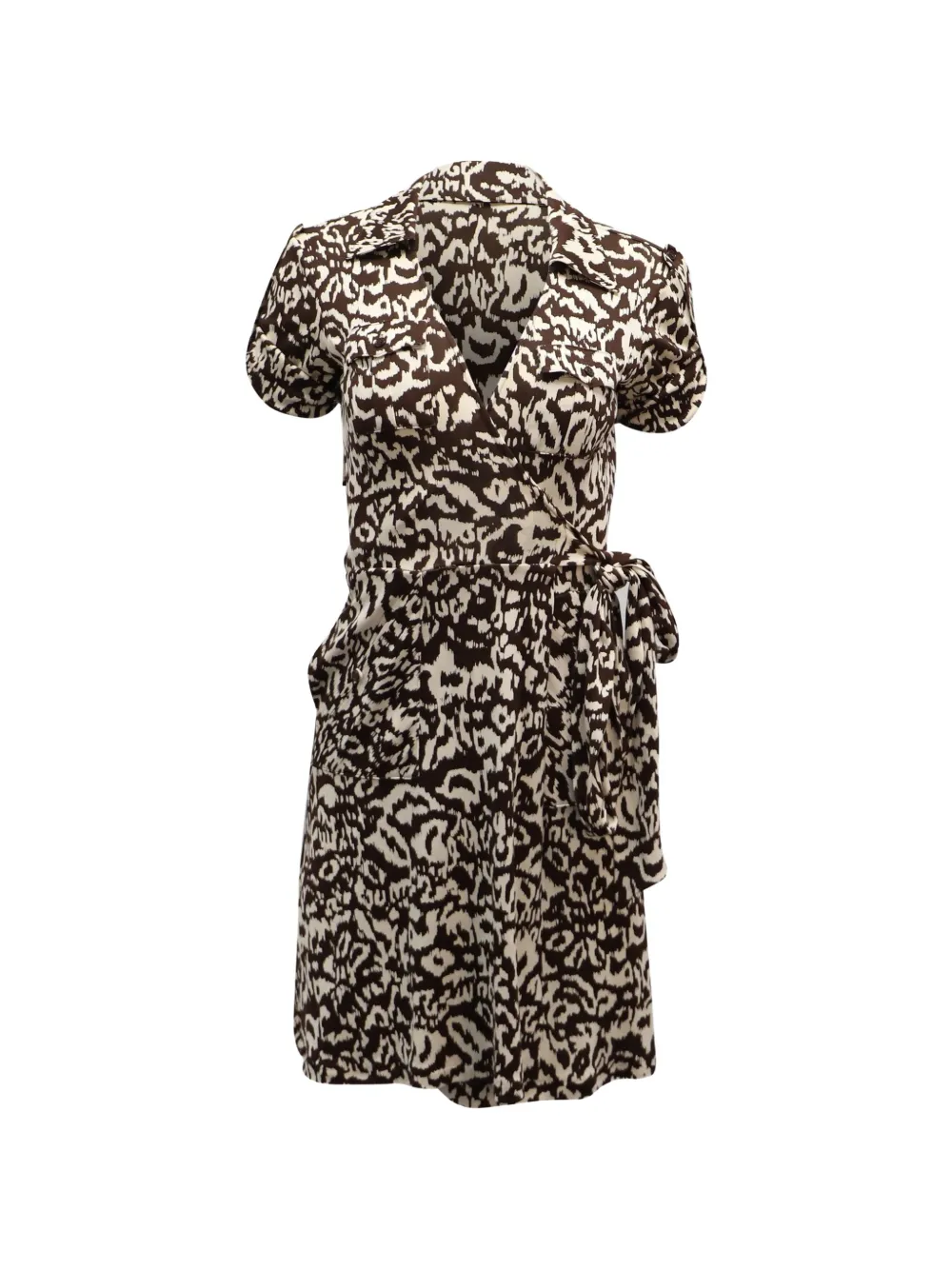 Diane Von Furstenberg Vintage wrap printed mini dress - Toni neutri
