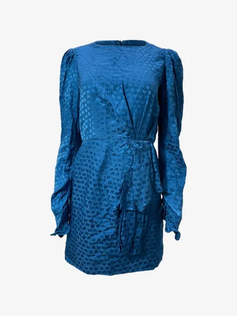 Saloni Debbie patterned ribbon detail mini dress