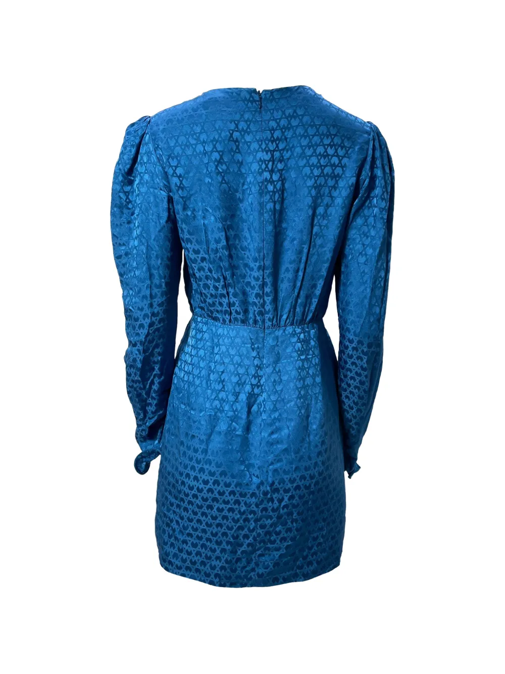 Saloni Debbie patterned ribbon detail mini dress - Blauw