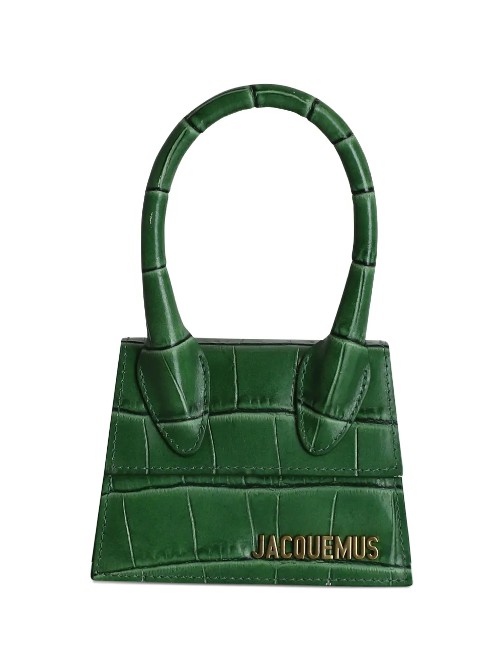 Jacquemus Pre-Owned mini logo-lettering leather tote bag - Verde