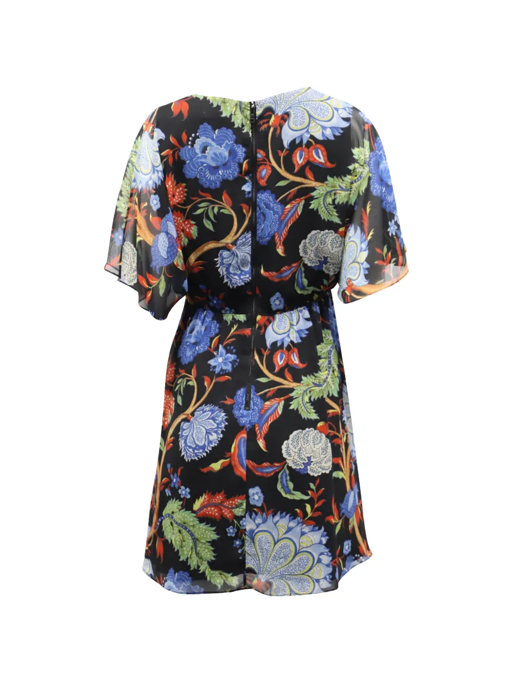 Alice + olivia floral-print pleated dress - Zwart