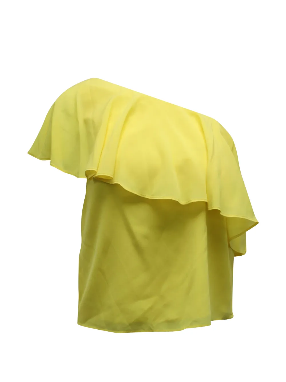 Pre-owned Alice And Olivia Ruffled One-shoulder Top In Yellow
