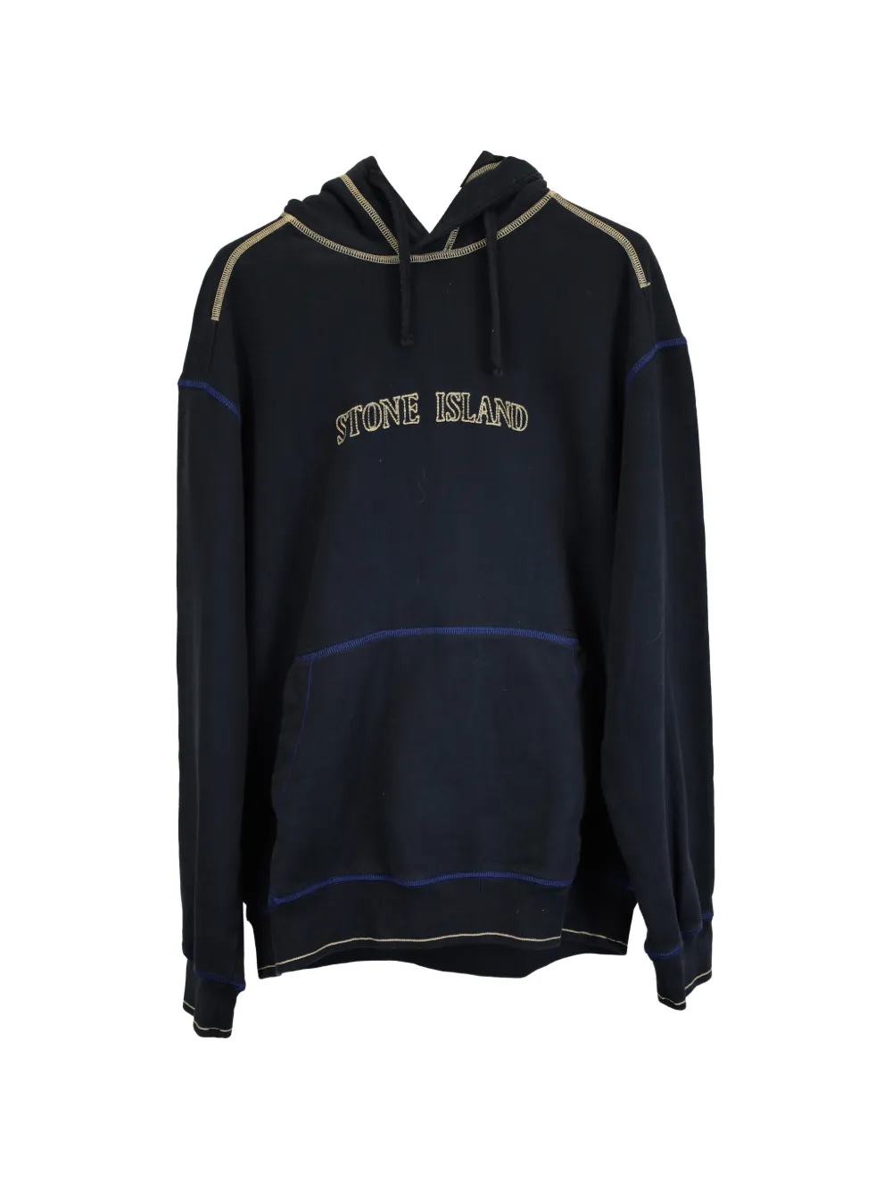 Stone Island logo-embroidered hoodie - Blau