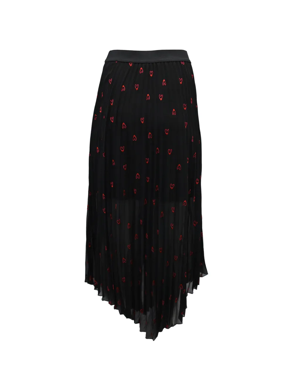 Maje pleated heart-print midi skirt - Zwart